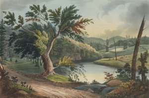 Pohled poblíž Jessupova přístaviště č. 3 v portfoliu řeky Hudson, 1821-22.