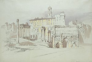 Okno Palazzo Tolomei, Siena, ukazující hrubé a nesymetrické umístění masivních kamenů, 25. - 27. června 1870 (akvarel a tělová barva přes grafit na modrém tkaném papíře) od John Ruskin