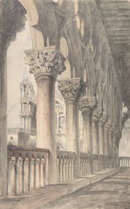Lodžie Dóžecího paláce, Benátky, 1849-50. od John Ruskin