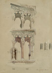 Část fasády zničeného kostela San Michele in Foro, Lucca, jak se zdálo v roce 1845, Ma od John Ruskin