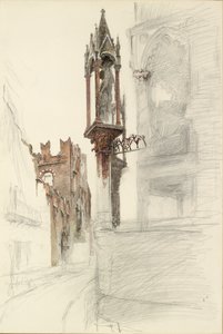 Studie výklenku obklopujícího hrobku Cansignorio della Scala ve Veroně, 1869 od John Ruskin
