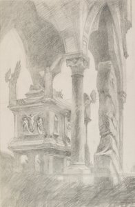 Studium hrobky Mastina II della Scala ve Veroně, c1869. od John Ruskin