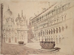 Dvůr vévodského paláce, Benátky, květen 1841 od John Ruskin