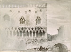 Exteriér vévodského paláce, Benátky, 1852 od John Ruskin