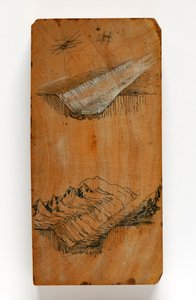 Příkop údolí Chamonix a vrcholy nad příkopem, c.1856 (pero a inkoust a akvarel na dřevě) od John Ruskin