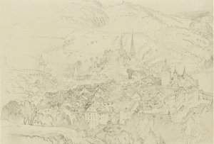 Pohled na Luzern shora, říjen - prosinec 1861. od John Ruskin