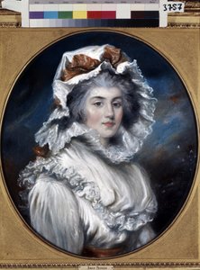Portrét mladé ženy s čepicí (Portrét dívky v čepici). Kresba Johna Russella (1745-1806). Pastel na papíře, druhá polovina 18. století. Anglické umění 18. století. Muzeum Ermitáž, Petrohrad. od John Russel