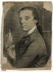 Mladý muž, který držel sošku od John Russell