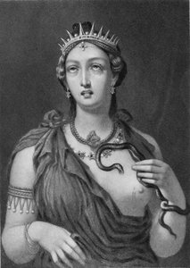 Kleopatra VII, ocelorytina enkaustické malby nalezené v Hadriánově vile v roce 1818 od John Sartain