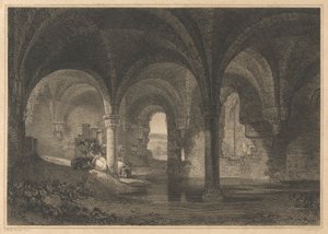 Krypta v Kirkstall Abbey, Yorkshire od John Scott