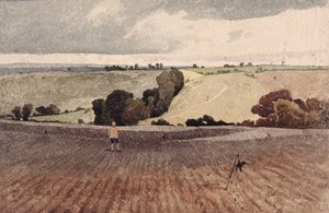 Zorané pole, asi 1808 (tužka a akvarel na papíře) od John Sell Cotman