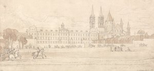Abbaye Aux Hommes, Caen od John Sell Cotman