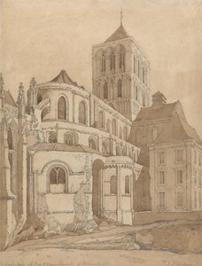 Opatský kostel ve Fecampu, Normandie od John Sell Cotman