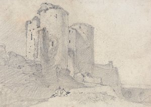 Hrad Beeston, Cheshire: vstup do hradu od John Sell Cotman