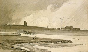 Blakeney Church a Wiveton Hall, 1818 od John Sell Cotman