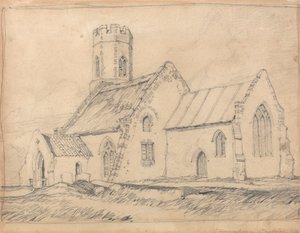 Brampton Church, Norfolk, z jihovýchodu od John Sell Cotman