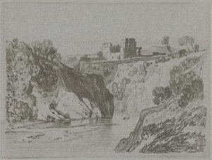 Hrad nad skalnatou soutěskou od John Sell Cotman