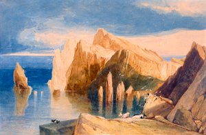 Útesy na severovýchodní straně Point Lorenzo, Madeira, c1800-1840. od John Sell Cotman