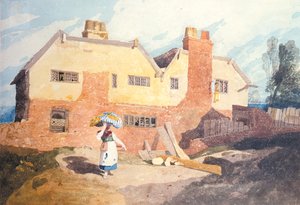 Chaty s pračkou (Elm Hill, Norwich) kolem 1808-9 od John Sell Cotman
