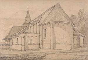 Východní část opatského kostela svatého Pavla v Rouenu, Normandie od John Sell Cotman