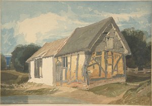 Hospodářská budova u rybníka od John Sell Cotman