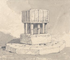 Font v kostele Caister, Norfolk od John Sell Cotman