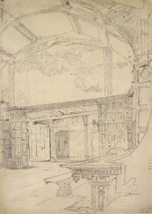 Interiér Velké síně, Little Moreton Hall, Cheshire od John Sell Cotman