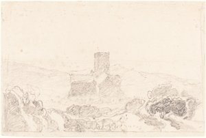 Krajina s kostelem od John Sell Cotman