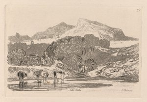 Liber Studiorum: Plate 21, Pohled v Severním Walesu, 1838. od John Sell Cotman