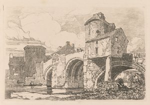 Liber Studiorum: Plate 26, Monnow Bridge, Monmouthshire od John Sell Cotman