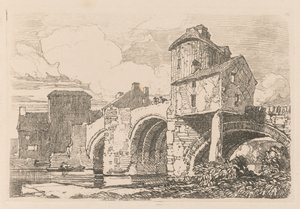 Liber Studiorum: Plate 26, Monnow Bridge, Monmouthshire, 1838. od John Sell Cotman