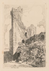 Liber Studiorum: Plate 32, Caernarvon Castle, N. Wales, 1838 od John Sell Cotman