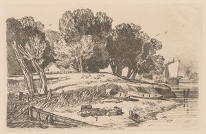 Liber Studiorum: Plate 8, Millbank on the Thames od John Sell Cotman