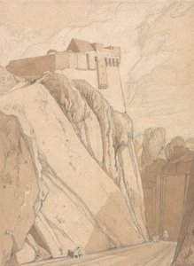 Část starého opevnění v Saint Lo, Normandie od John Sell Cotman