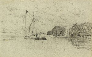 Plachetní člun (dřevěné uhlí) od John Sell Cotman