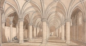 Sál baronů, Mont Saint Michel od John Sell Cotman