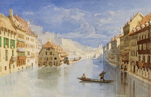 Citadela nad Namurem v Belgii, od řeky Sambry od John Sell Cotman