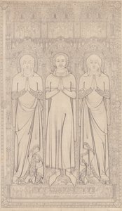 Hrobová mosaz Roberta Braunche a jeho dvou žen v kostele svaté Markéty v Lynnu, Norfolk, 1364 od John Sell Cotman