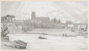 Město Beccles od mostu, Suffolk od John Sell Cotman