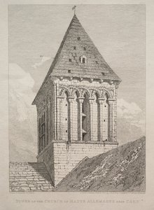 Věž kostela Haute Allemagne poblíž Caen od John Sell Cotman