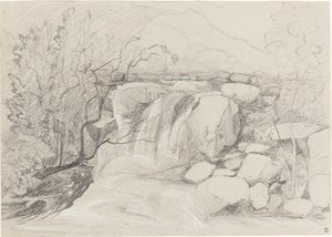 Vodopád s kameny od John Sell Cotman