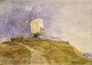 Větrný mlýn na kopci, 19. století od John Sell Cotman