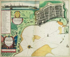 Mapa města a přístavu Tripolis v Barbaře