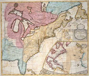 Mapa Ameriky a Kanady z „Nového všeobecného atlasu, obsahujícího geografický a historický popis všech říší, království a jiných dominií světa...“