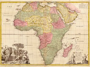 Afrika, z moderní geografie, c.1725