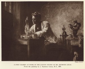Alfred Gilbert , anglický sochař (hlubotisk) od John Seymour (after) Lucas