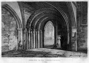 Dveře do chrámového kostela, Londýn, 1815.