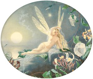 Víla odpočívá na listu, c.1860