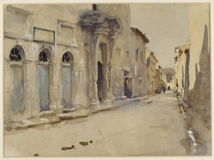 Ulice ve Španělsku (akvarel přes grafit s nádechem tělové barvy) od John Singer Sargent