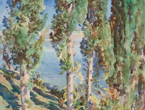 Korfu: Cypřiše od John Singer Sargent